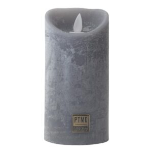 LED Light Candle rustic seude grey moveable flame